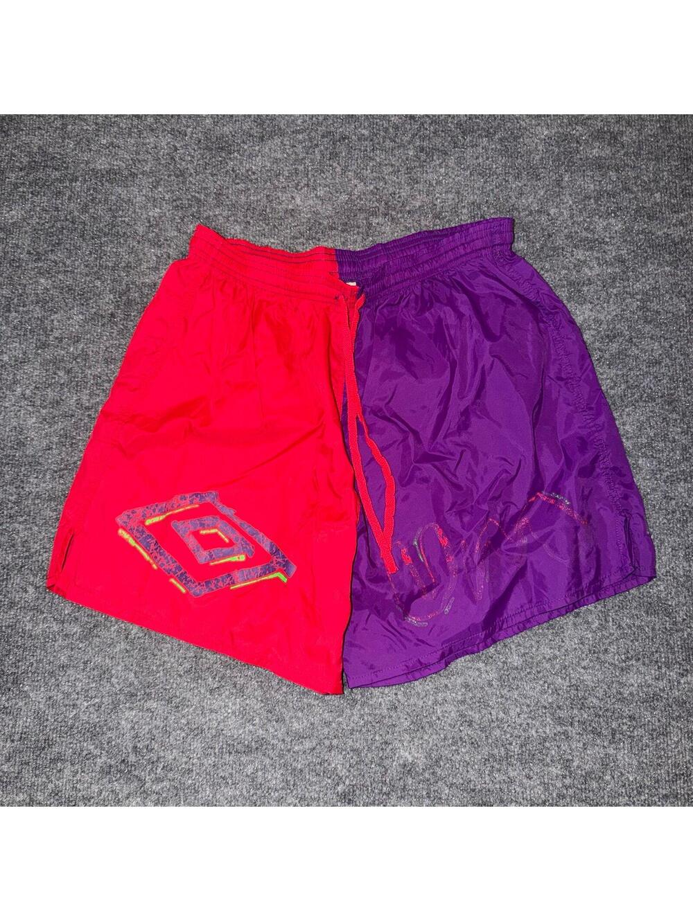 Umbro Shiny Nylon Volley Shorts Mens MD Made in USA VTG Y2K 90s Rare